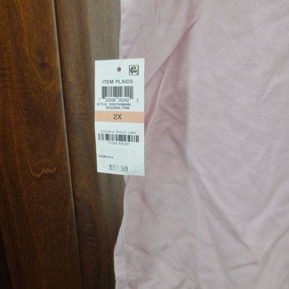 Style & Co Boyfriend Shirt Women’s PL Begonia Pink Button Up Roll Tab Sleeve NWT - Picture 5 of 6